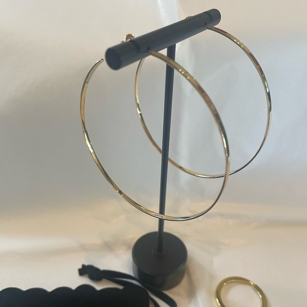 GORGEOUS Lana Jewelry Large Sunrise Hoops, Yellow Gold w/FREE LANA KEYCHAIN!